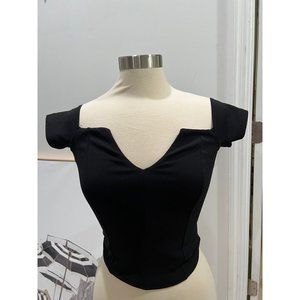 V cut square neck shirt